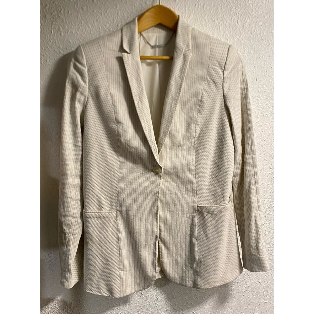 Elie Tahari women’s ivory striped blazer medium